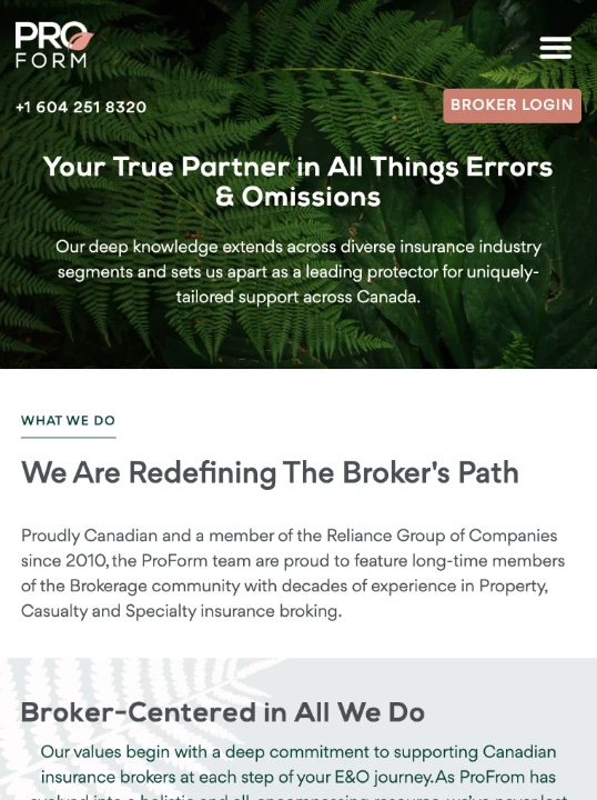 8wire digital client - ProForm Insurance screenshot