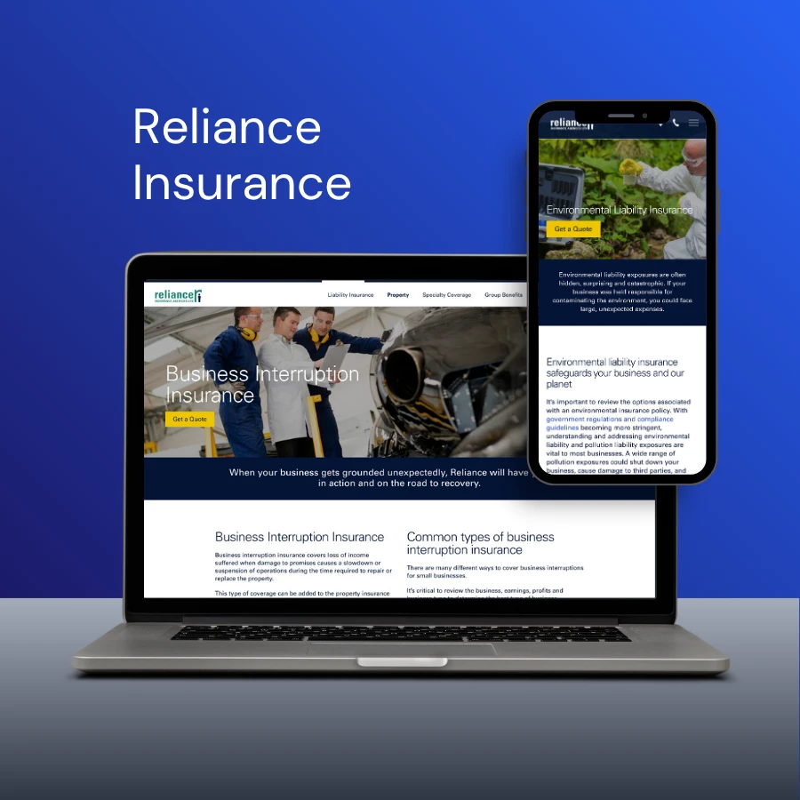 8wire digital client - Reliance Insurance screenshot